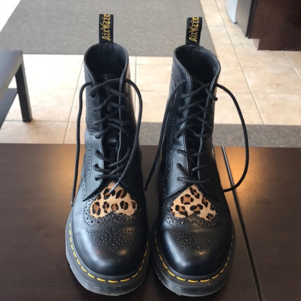 ISO✨Dr Martens Leopard Heart Bentley Brogue Boots